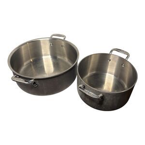 All Clad Stainless Steel Stock Pots Set of 2 - NO LIDS
